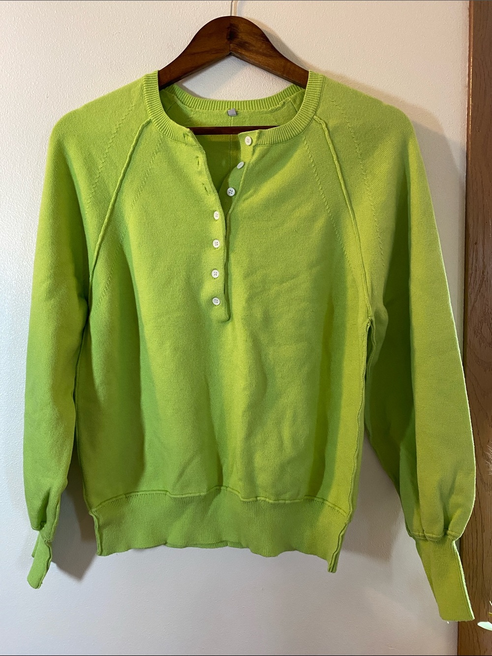 Lime Green V-Neck Sweater